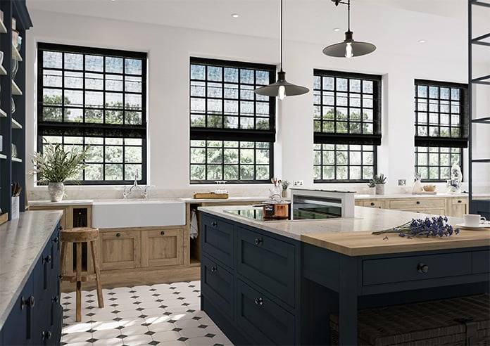 Brescia Voile, Raven Black - Motorised Roman Blind - Image 6